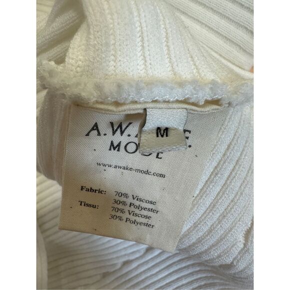 NWT A.W.A.K.E. Mode Ribbed Off The Shoulder Pullover Sweater Ivory Medium $535 - Picture 10 of 10